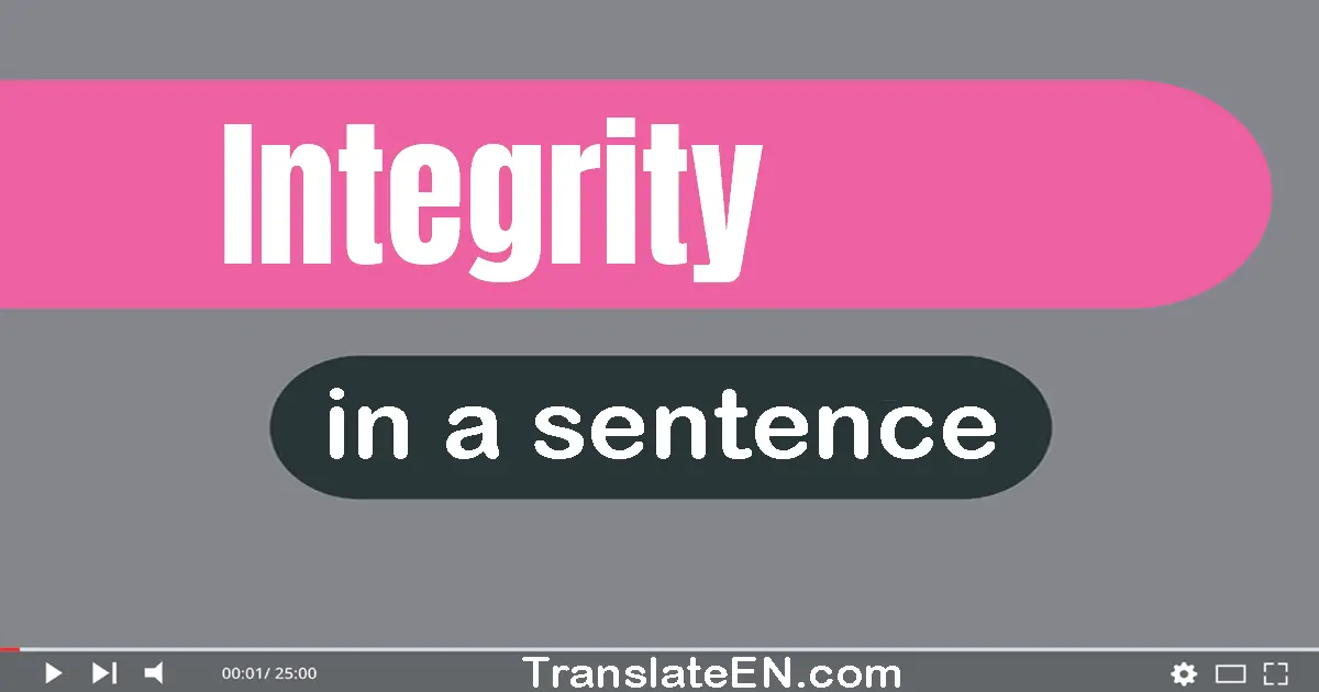 Use "integrity" in a sentence | "integrity" sentence examples