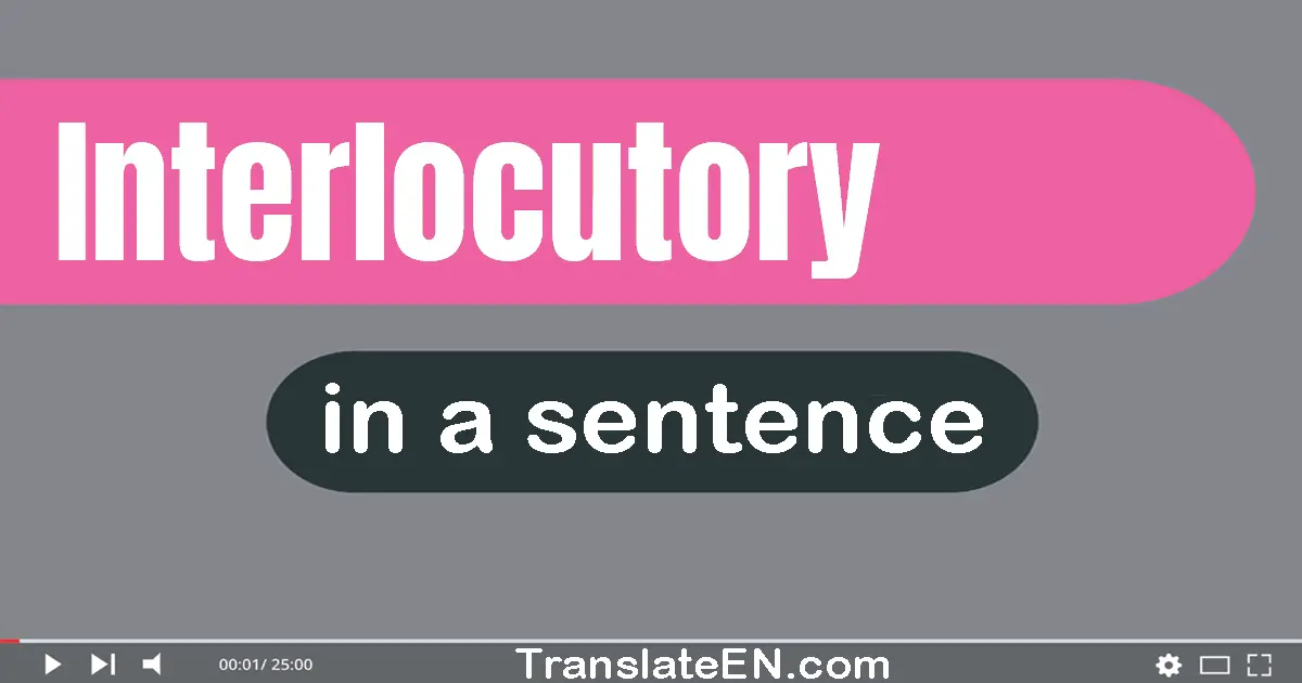 Interlocutory in a sentence