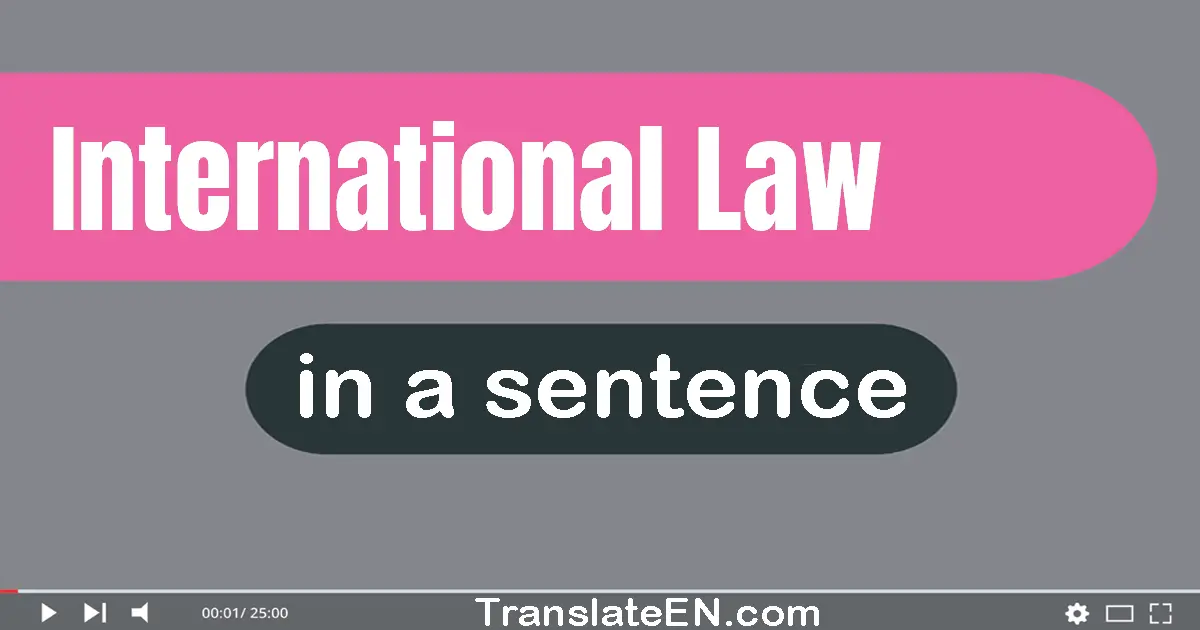 International Law in a sentence