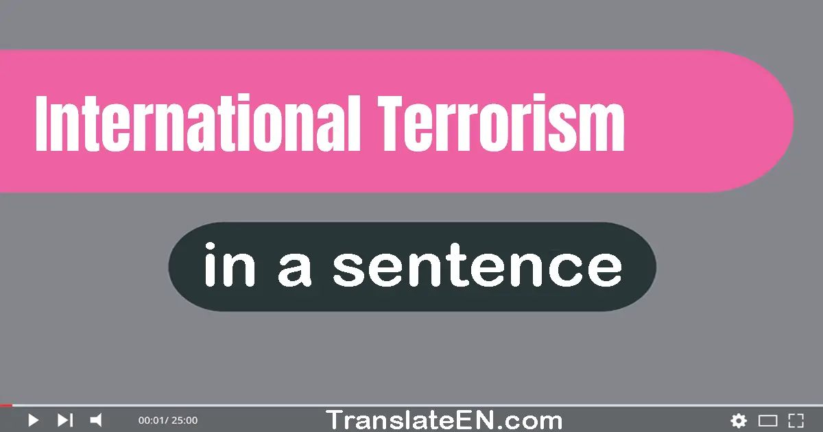 International Terrorism in a sentence