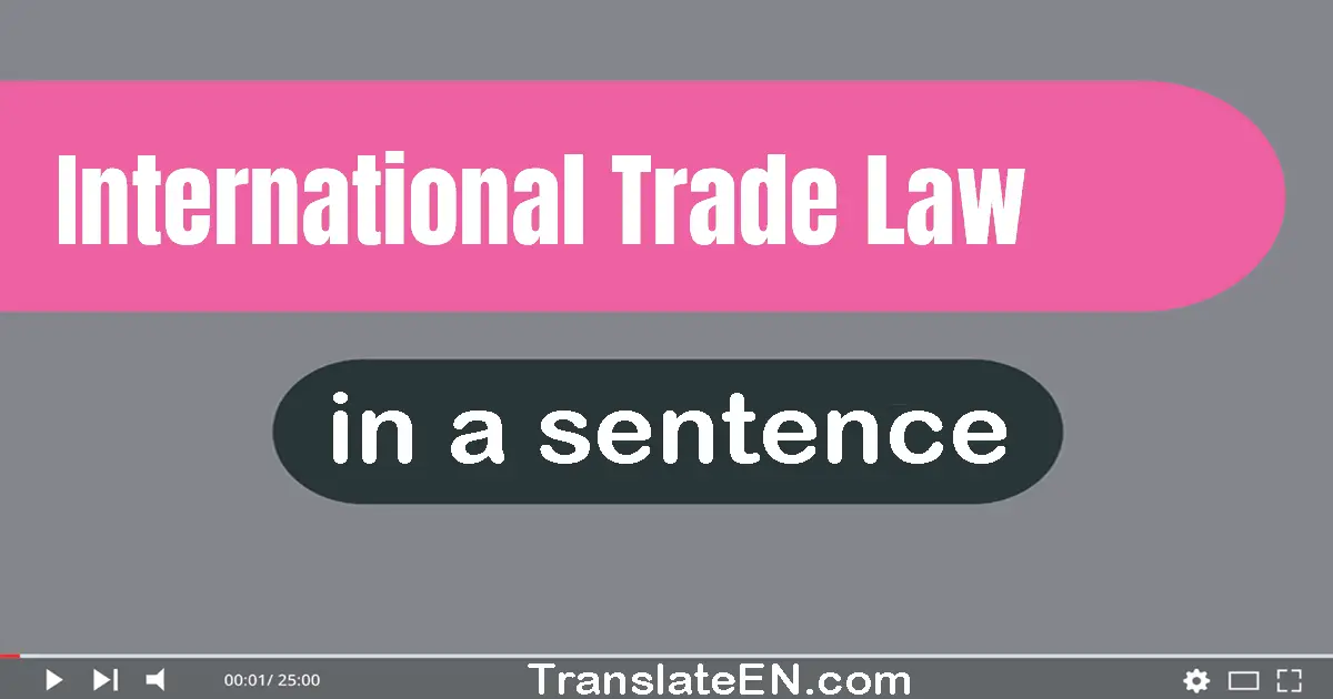 International Trade Law in a sentence