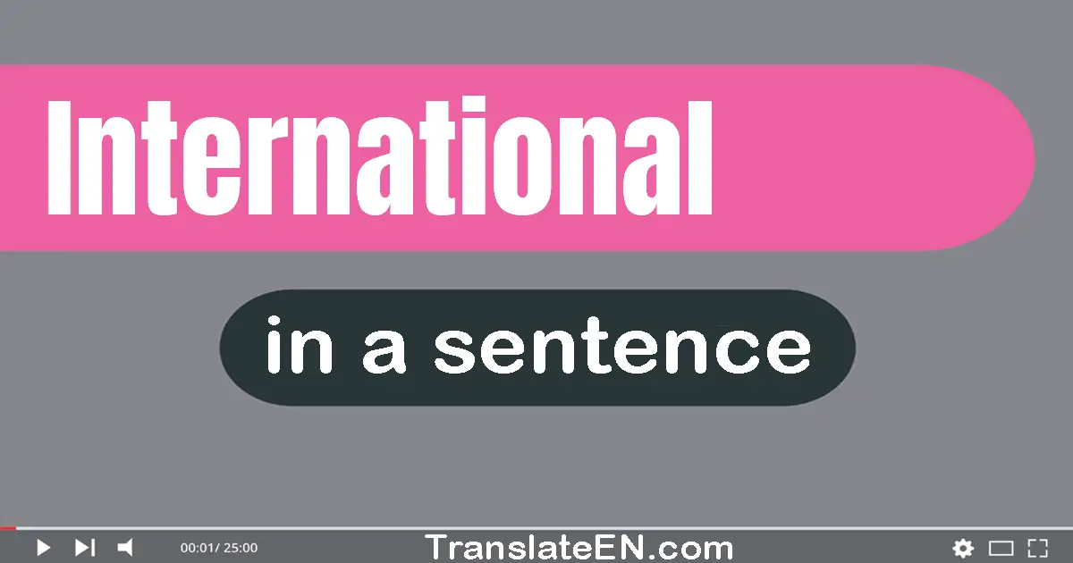 Use "international" in a sentence | "international" sentence examples