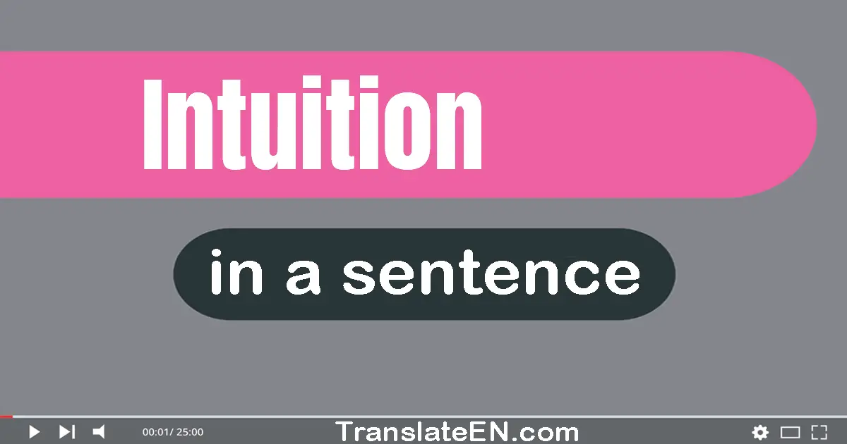 Use "intuition" in a sentence | "intuition" sentence examples