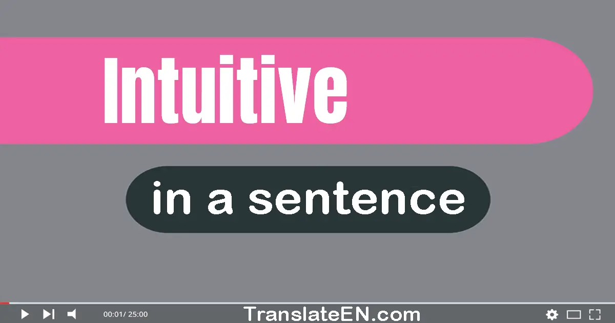 Use "intuitive" in a sentence | "intuitive" sentence examples
