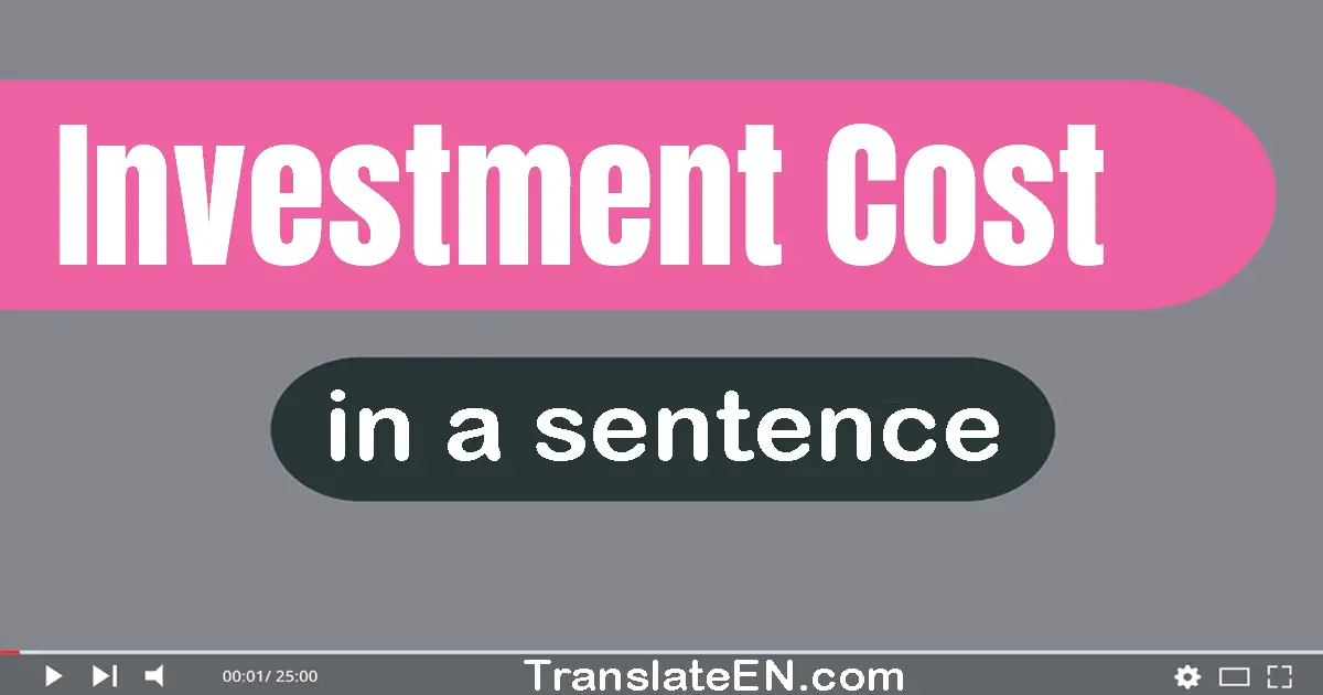 Investment Cost in a sentence