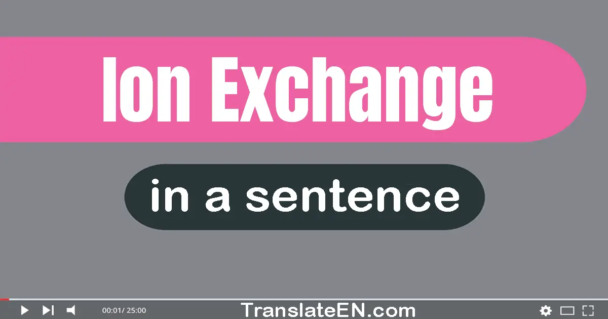 Ion Exchange in a sentence