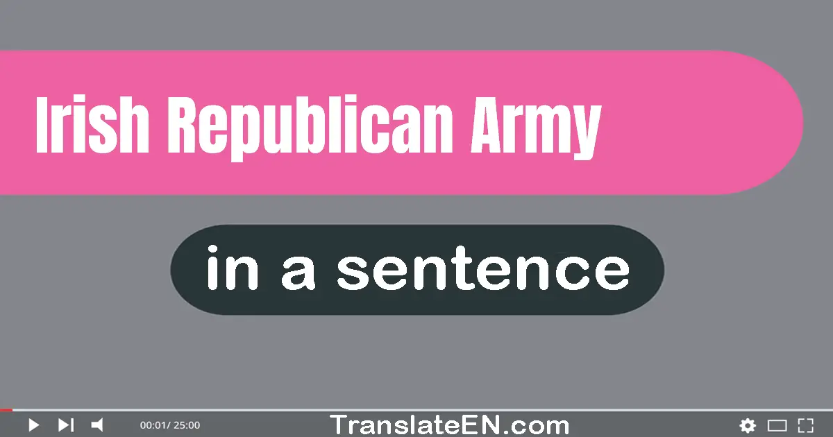 Use "irish republican army" in a sentence | "irish republican army" sentence examples