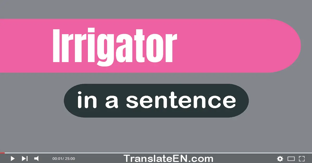Use "irrigator" in a sentence | "irrigator" sentence examples