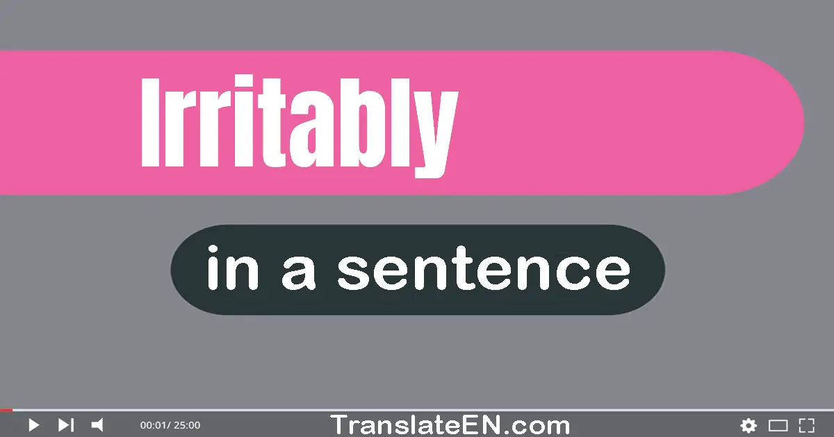 Use "irritably" in a sentence | "irritably" sentence examples