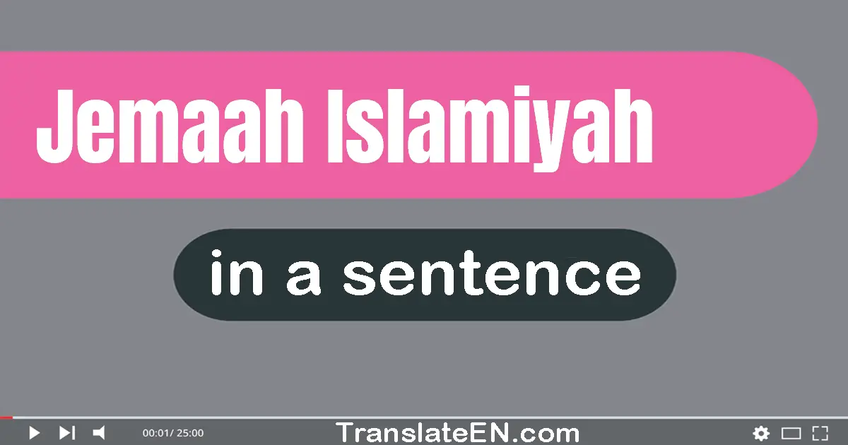 Use "jemaah islamiyah" in a sentence | "jemaah islamiyah" sentence examples