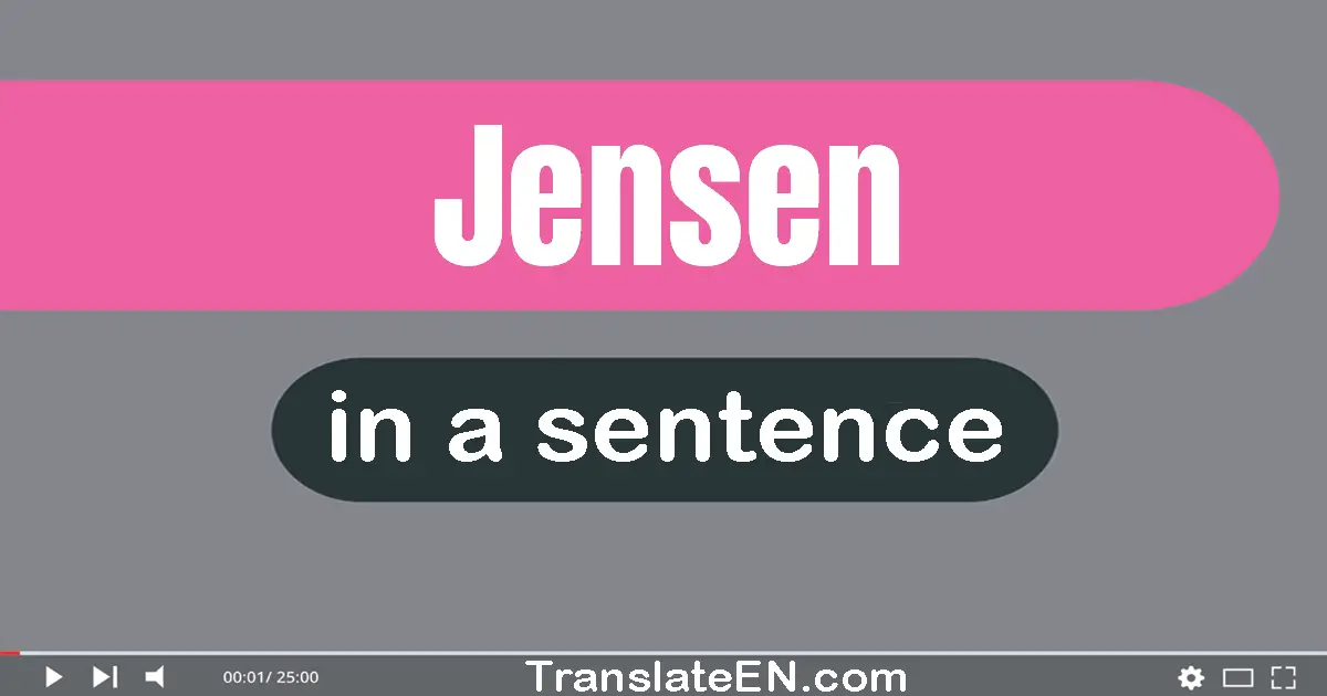 Use "jensen" in a sentence | "jensen" sentence examples