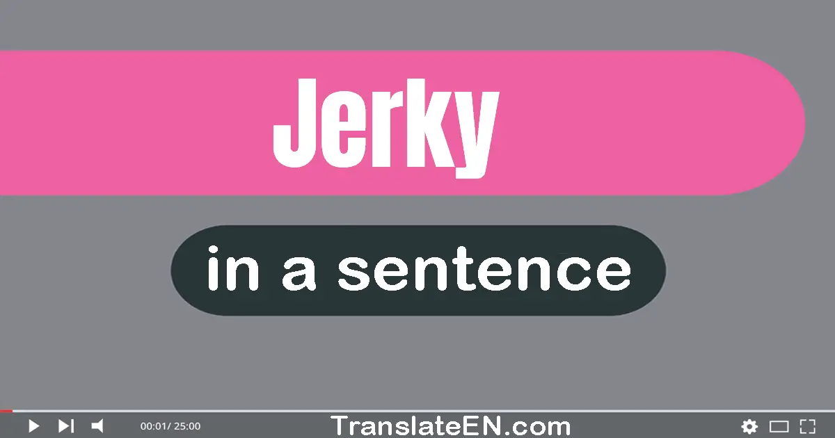 Use "jerky" in a sentence | "jerky" sentence examples