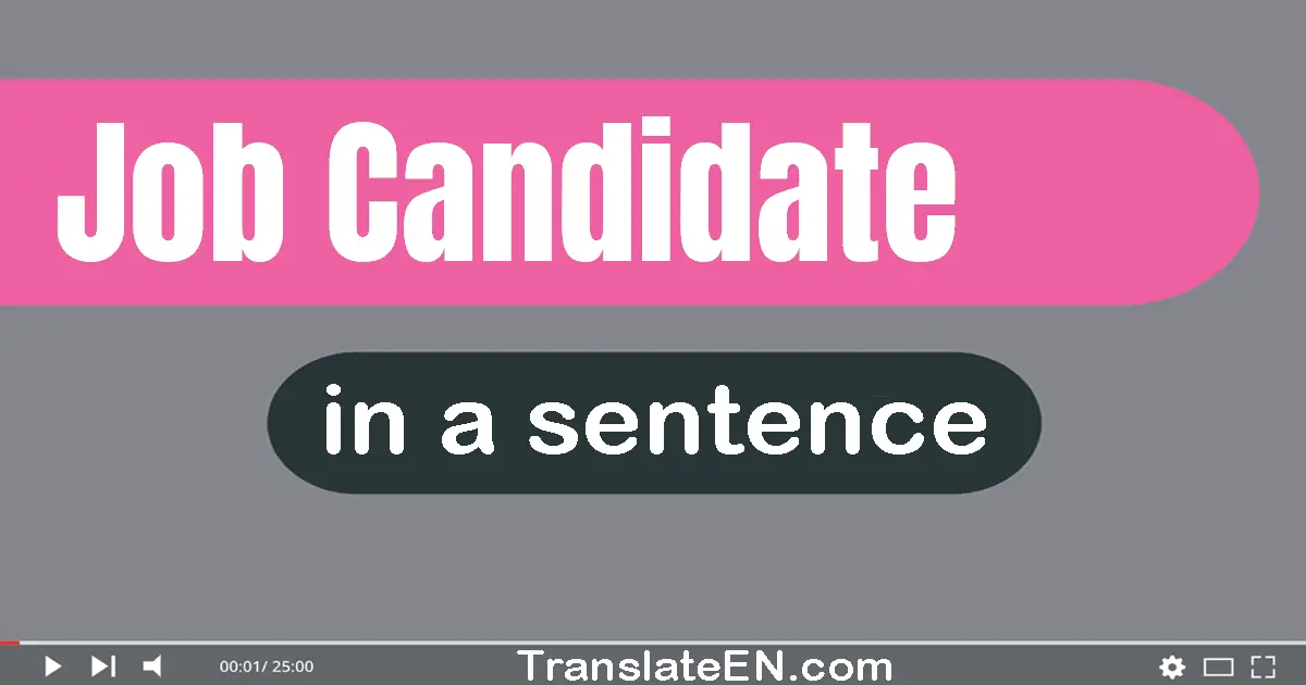 Use "job candidate" in a sentence | "job candidate" sentence examples