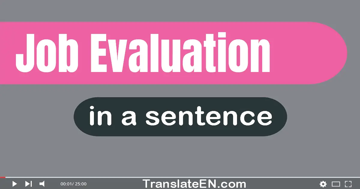 Use "job evaluation" in a sentence | "job evaluation" sentence examples
