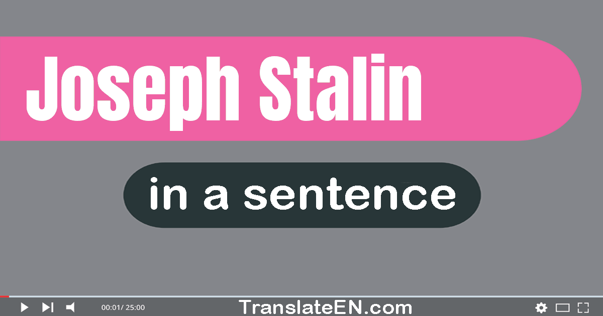 Use "joseph stalin" in a sentence | "joseph stalin" sentence examples