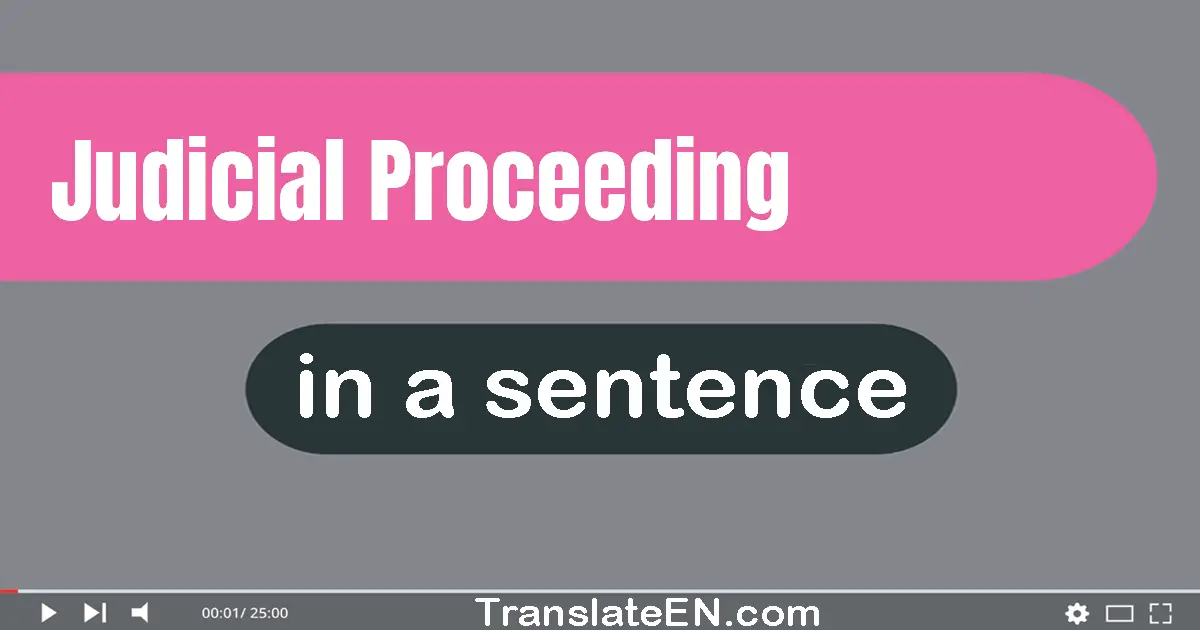 Judicial Proceeding in a sentence