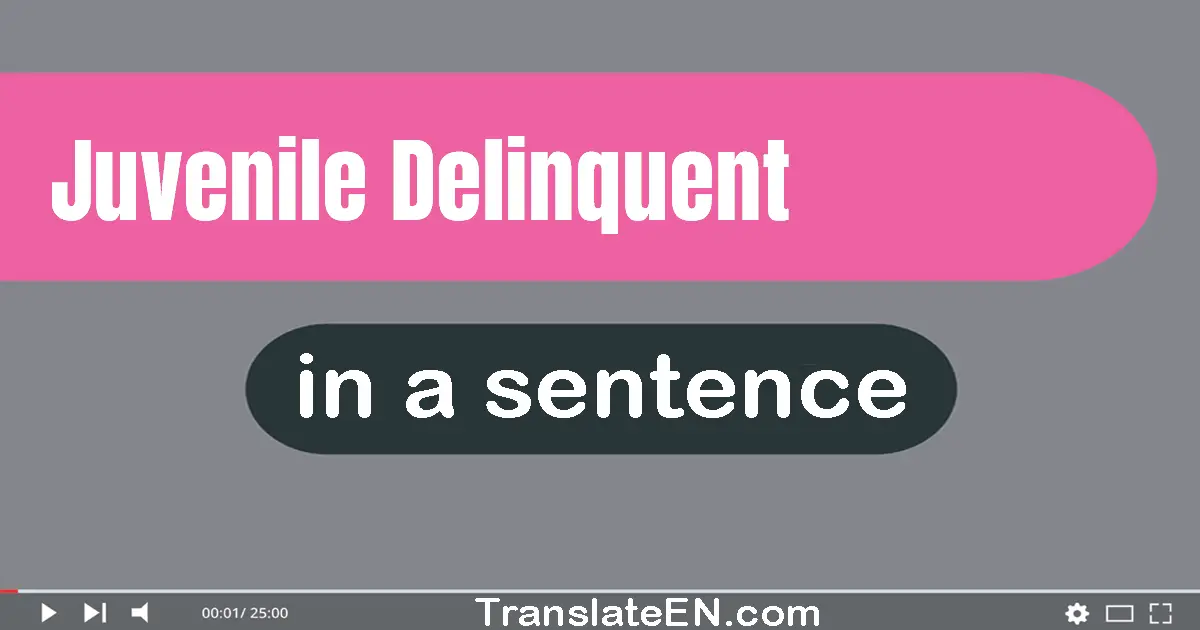 Juvenile Delinquent in a sentence