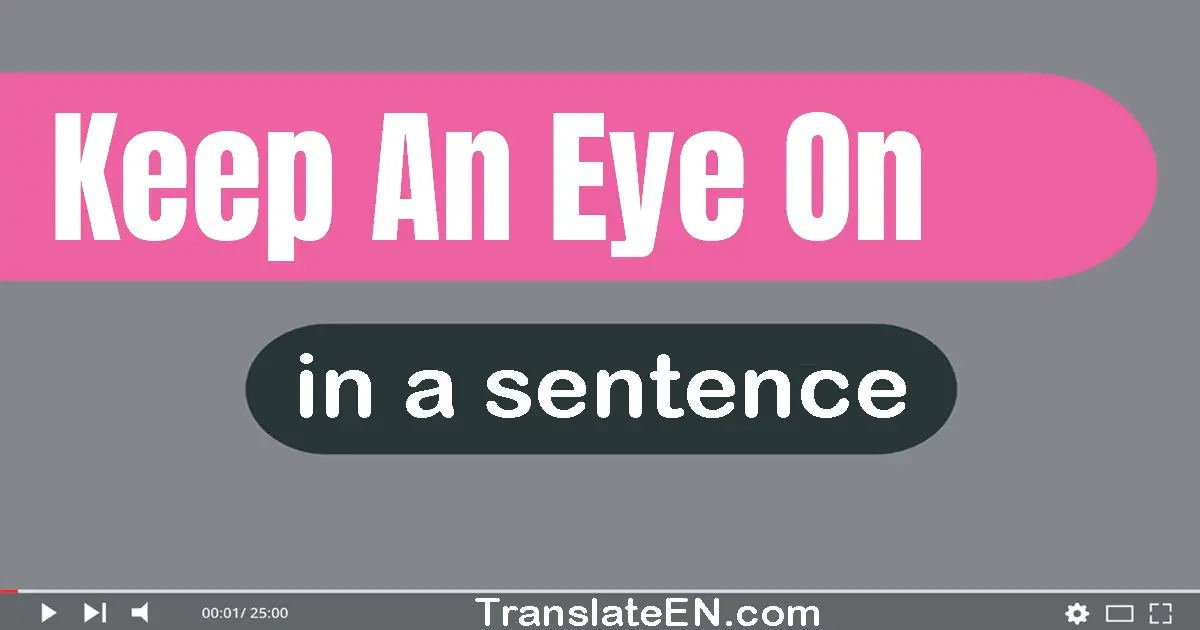 Use "keep an eye on" in a sentence | "keep an eye on" sentence examples