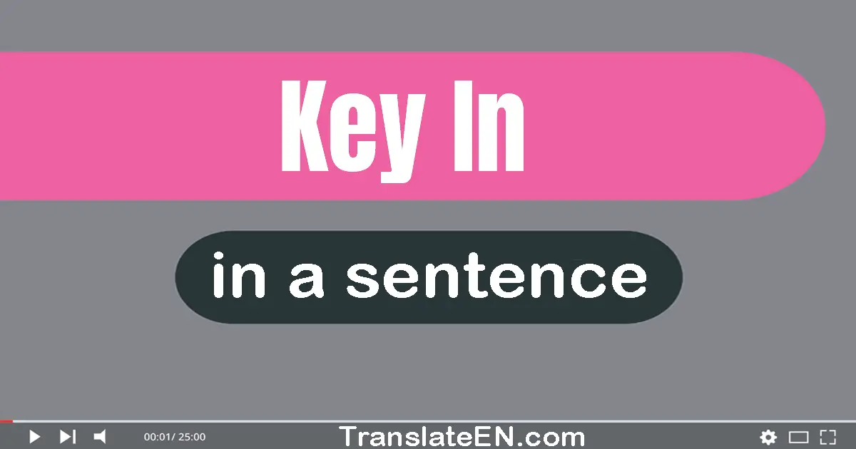 Key In in a sentence