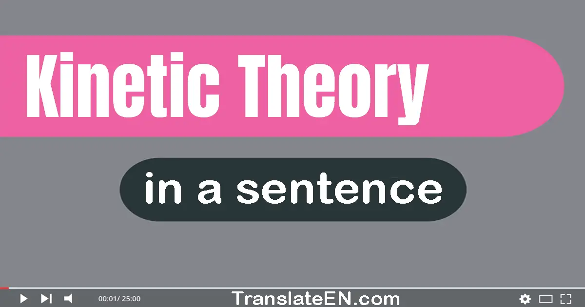 Use "kinetic theory" in a sentence | "kinetic theory" sentence examples