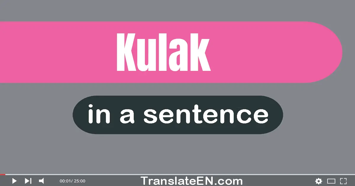 Use "kulak" in a sentence | "kulak" sentence examples