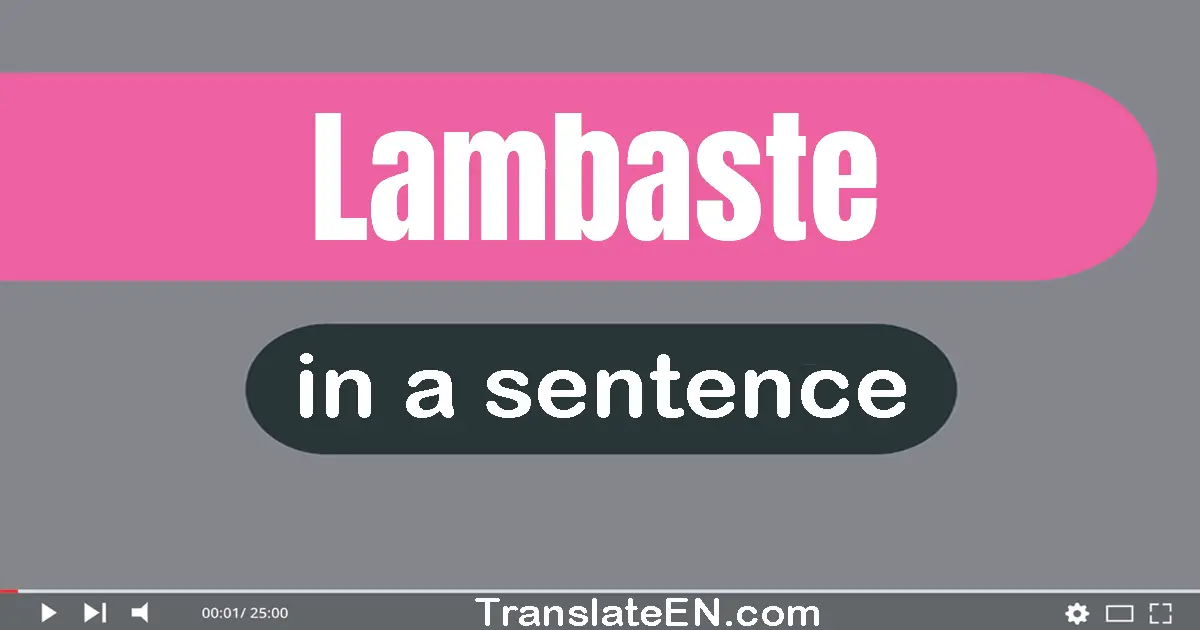 Lambaste in a sentence