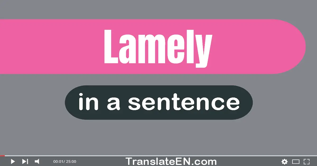 Lamely in a sentence