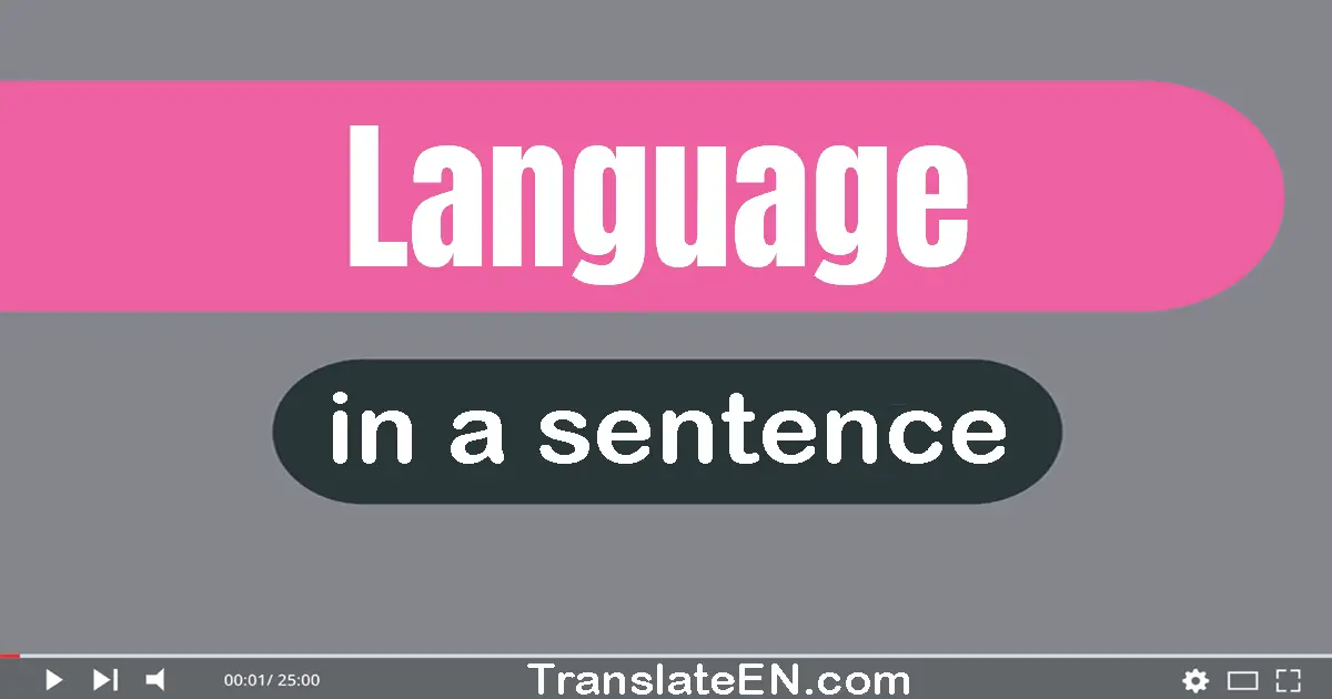 Use "language" in a sentence | "language" sentence examples