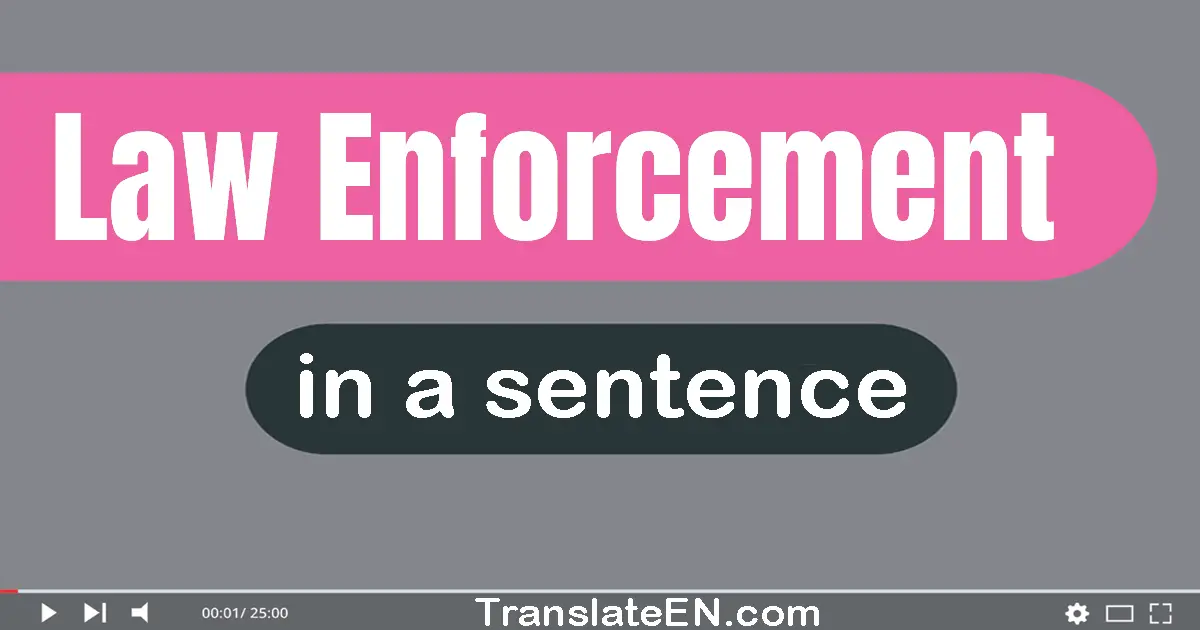 Use "law enforcement" in a sentence | "law enforcement" sentence examples