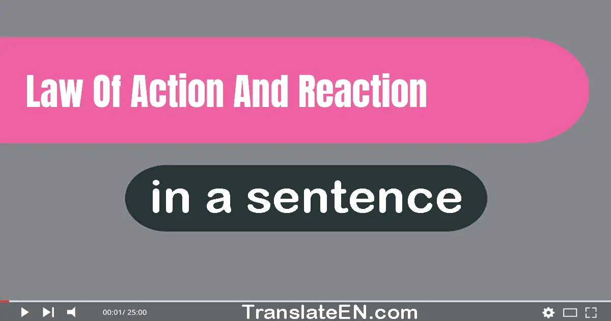 Use "law of action and reaction" in a sentence | "law of action and reaction" sentence examples