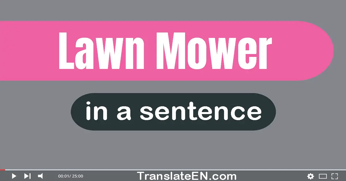 Use "lawn mower" in a sentence | "lawn mower" sentence examples