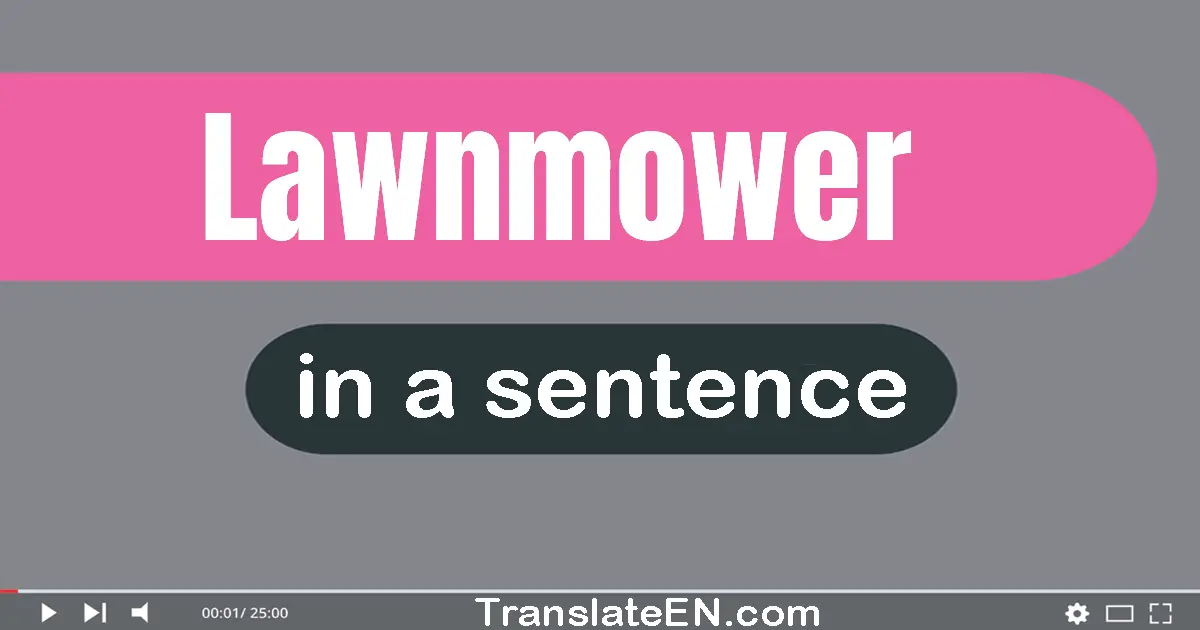 Use "lawnmower" in a sentence | "lawnmower" sentence examples