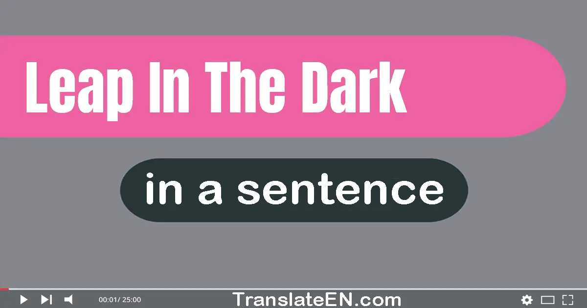 Leap In The Dark in a sentence