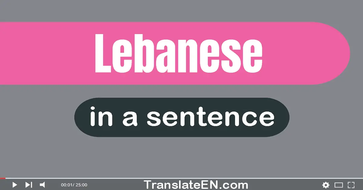 Lebanese in a sentence