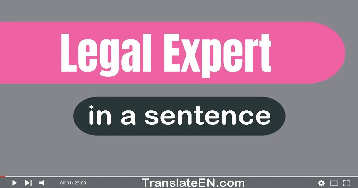 Legal Expert in a sentence