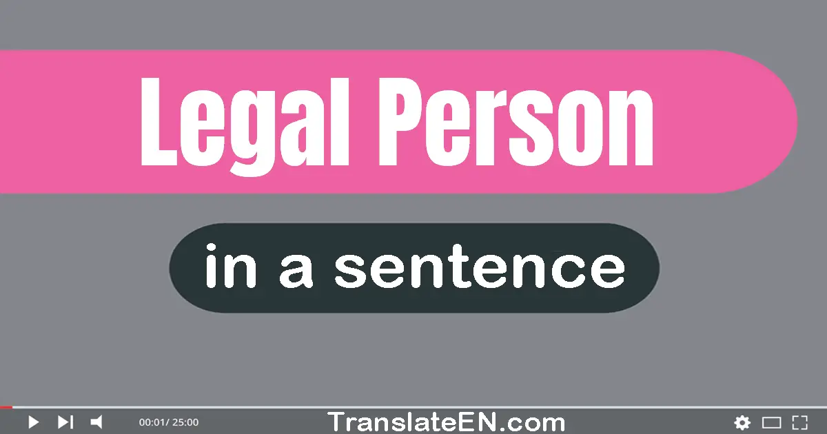 Legal Person in a sentence