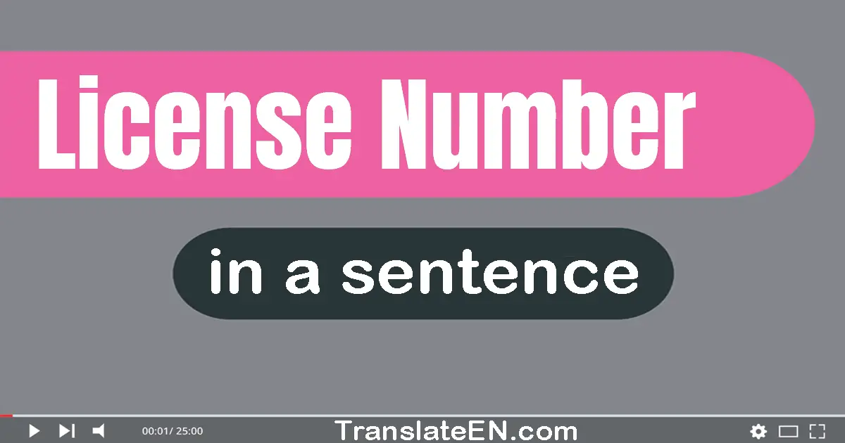 License Number in a sentence