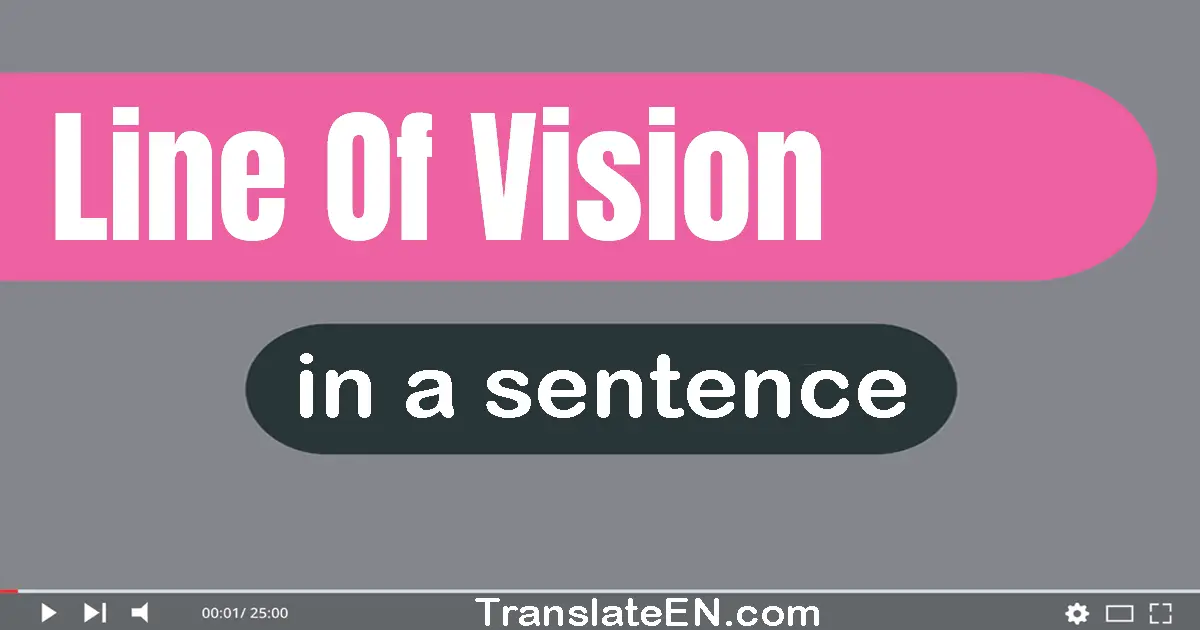 Line Of Vision in a sentence