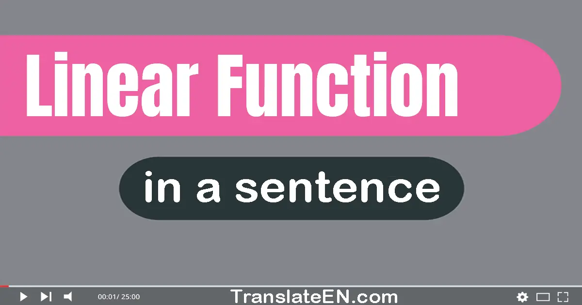 Linear Function in a sentence