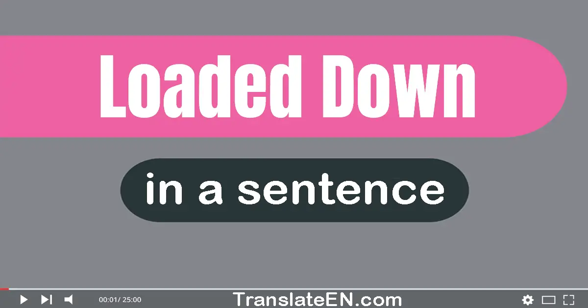 Use "loaded down" in a sentence | "loaded down" sentence examples