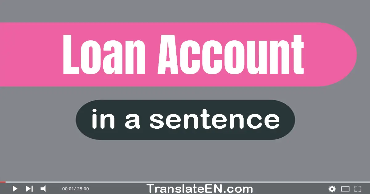 Use "loan account" in a sentence | "loan account" sentence examples