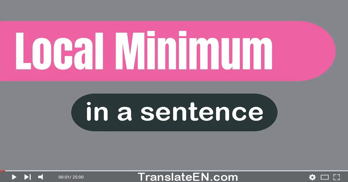 Local Minimum in a sentence