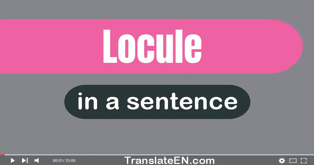 Use "locule" in a sentence | "locule" sentence examples