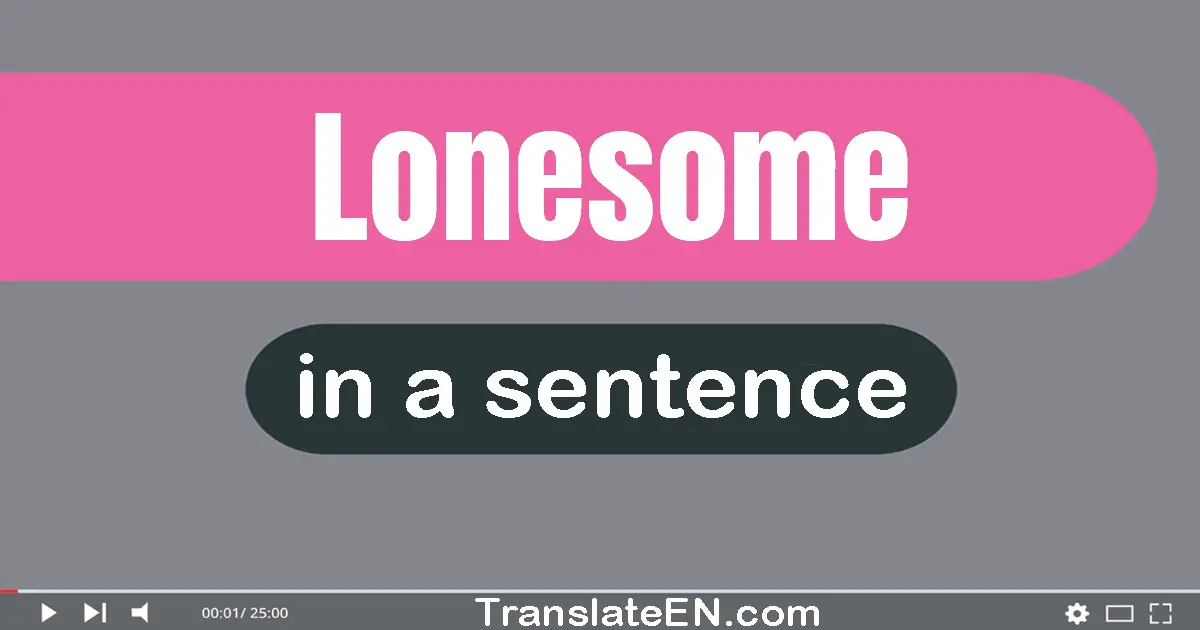 Use "lonesome" in a sentence | "lonesome" sentence examples