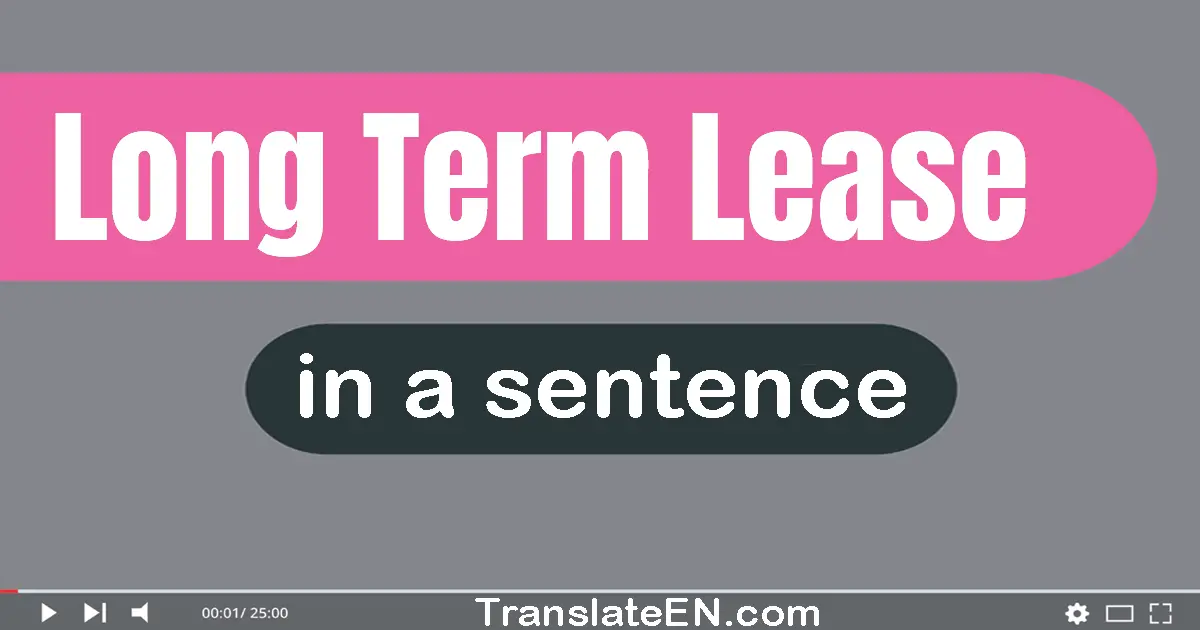 Long-term Lease in a sentence