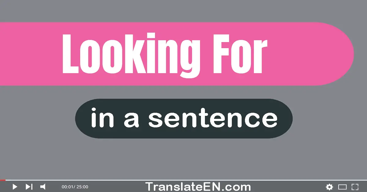 Looking For in a sentence