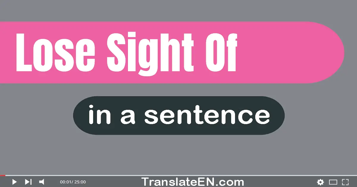 Lose Sight Of in a sentence