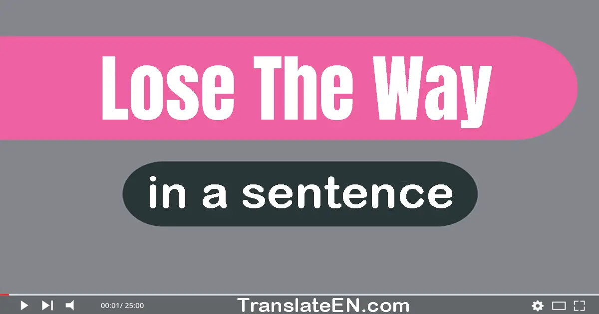 Lose The Way in a sentence