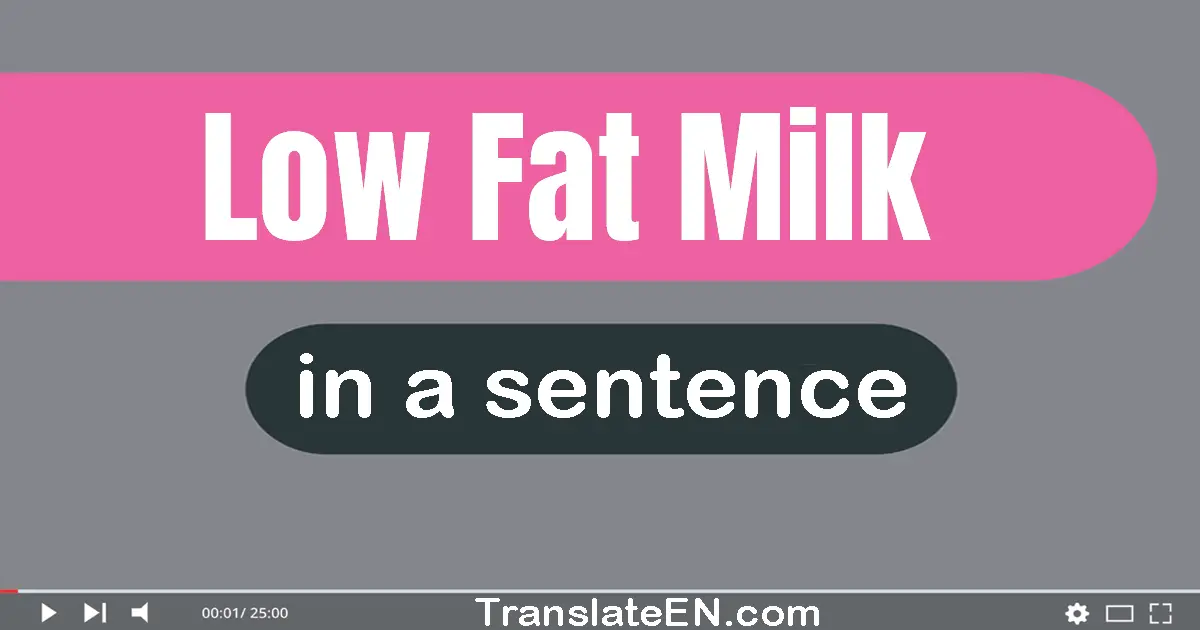 Low-fat Milk in a sentence