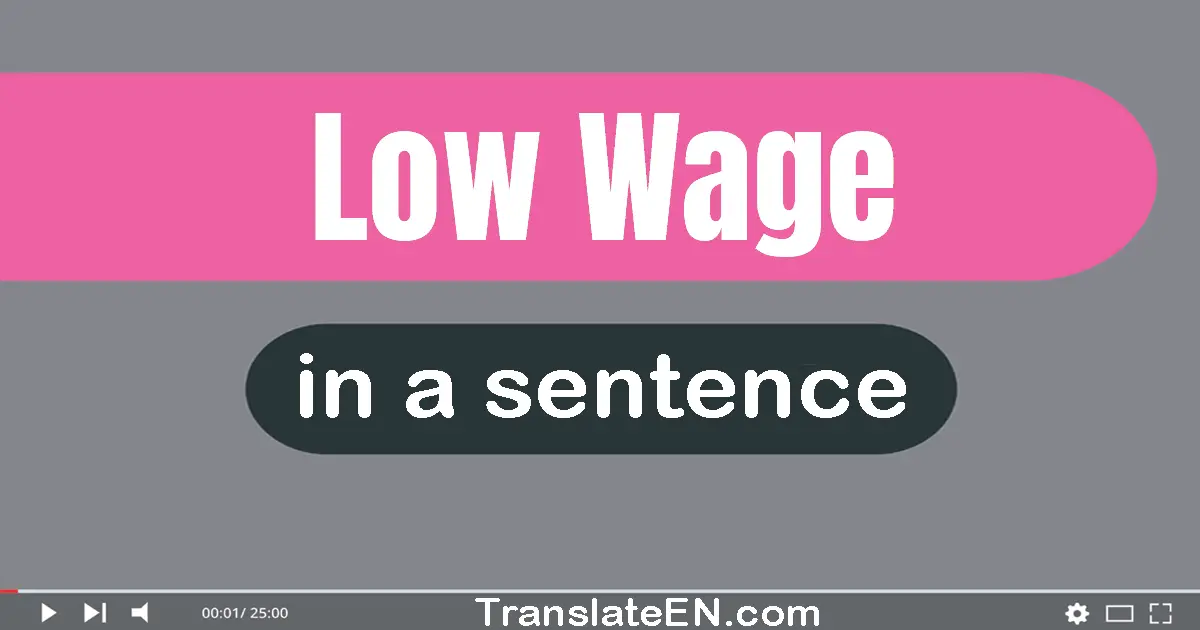 Low Wage in a sentence